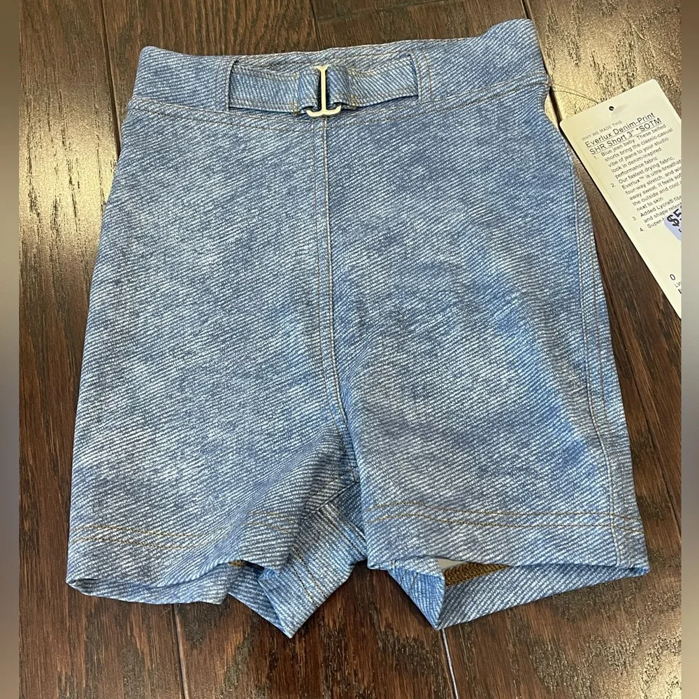 LULULEMON Everlux Denim-Print Short 3"Denim Women Size 0 NEW - Picture 4 of 10